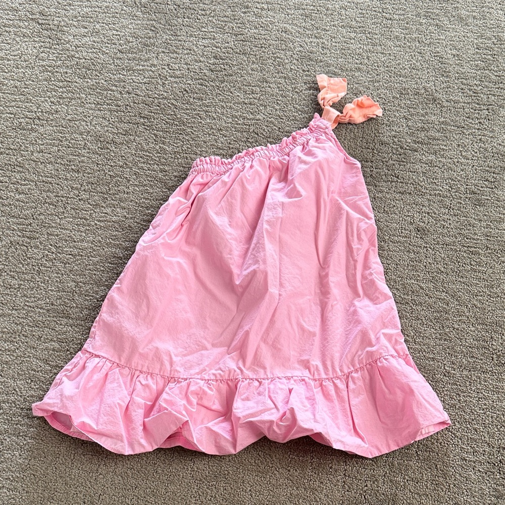 Charming Pink One-Shoulder Kids Dress
